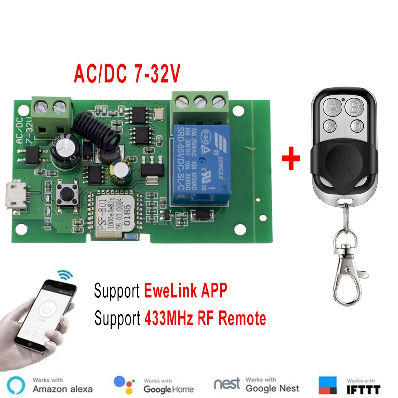 Relay Module 5V - Ewelink AC/DC 5V 7V-32V 1-kanałowy moduł