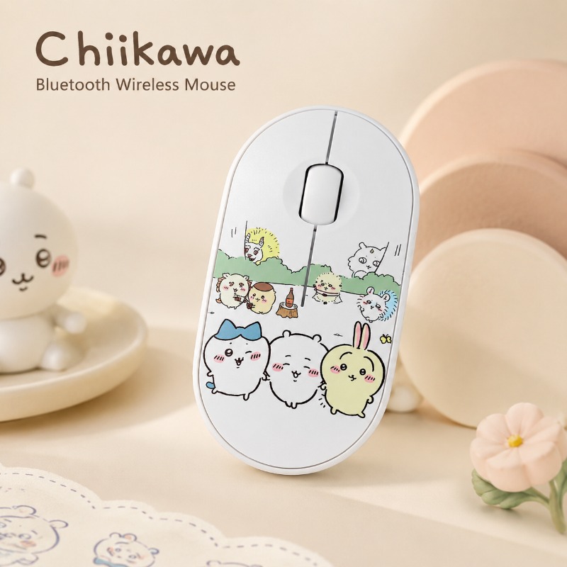 Diy Mouse Electronics - Urocza mysz bezprzewodowa Bluetooth Chiikawa, dwutrybowa,