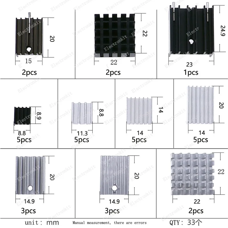 33-częściowy zestaw radiatora  – Mosfet Transistor Set recenzja i cena